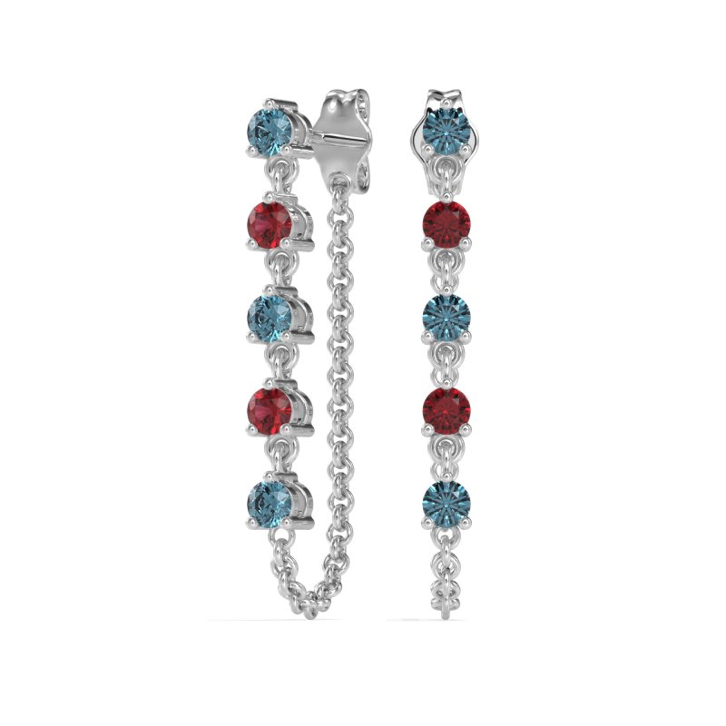 Dangling Chain Stud Drop Earrings