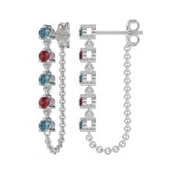 Dangling Chain Stud Drop Earrings