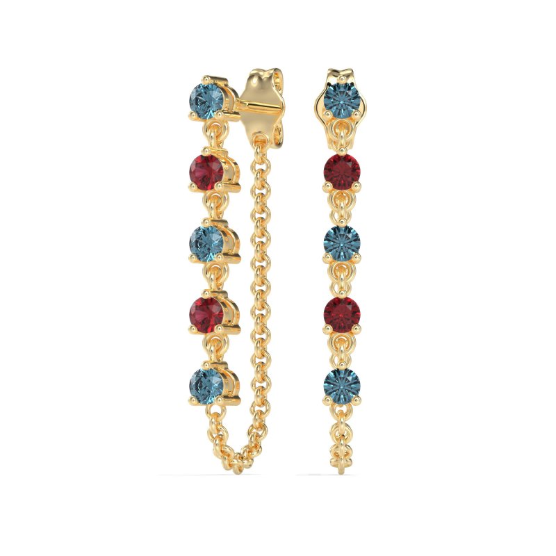 Dangling Chain Stud Drop Earrings