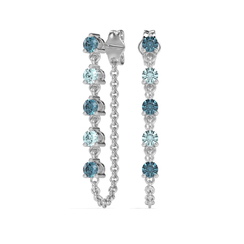 Dangling Chain Stud Drop Earrings