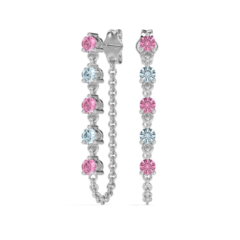 Dangling Chain Stud Drop Earrings
