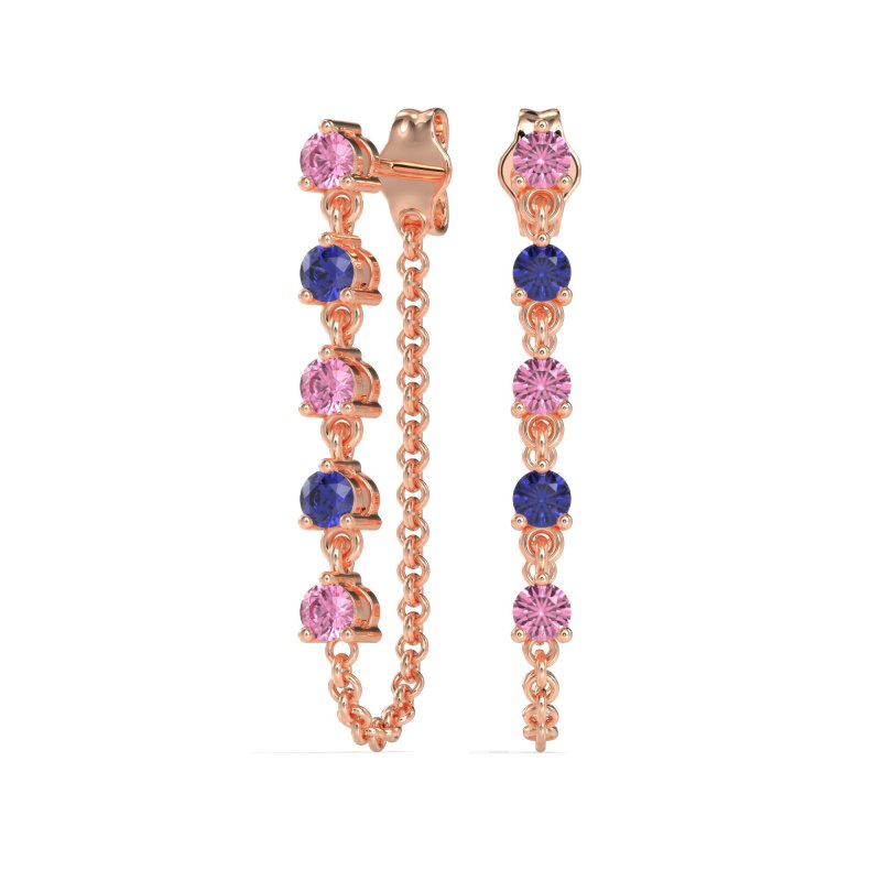 Dangling Chain Stud Drop Earrings
