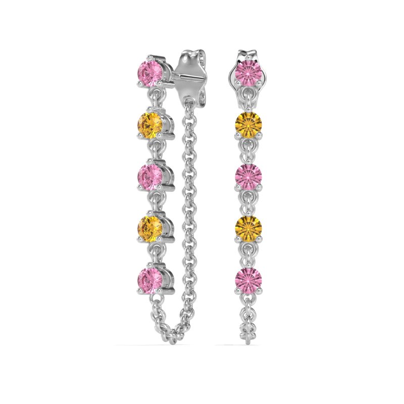 Dangling Chain Stud Drop Earrings
