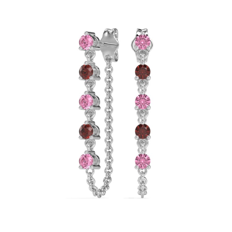 Dangling Chain Stud Drop Earrings