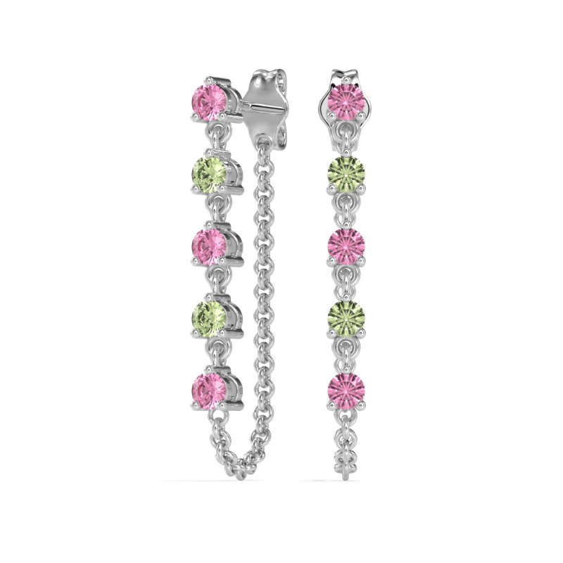Dangling Chain Stud Drop Earrings