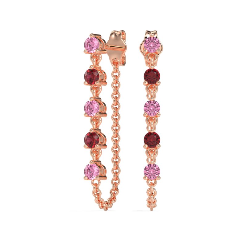 Dangling Chain Stud Drop Earrings