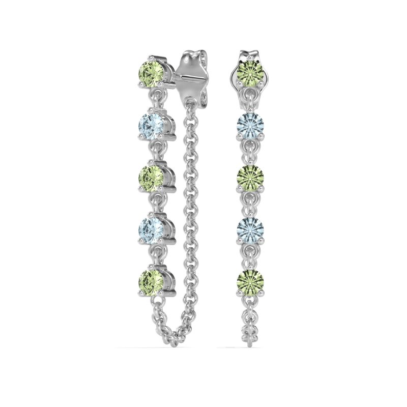 Dangling Chain Stud Drop Earrings