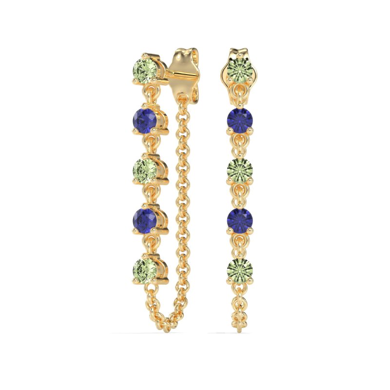 Dangling Chain Stud Drop Earrings