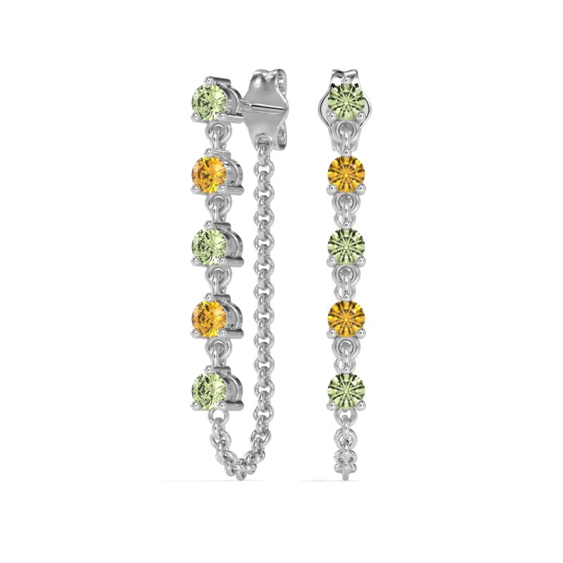 Dangling Chain Stud Drop Earrings