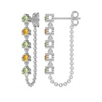 Dangling Chain Stud Drop Earrings