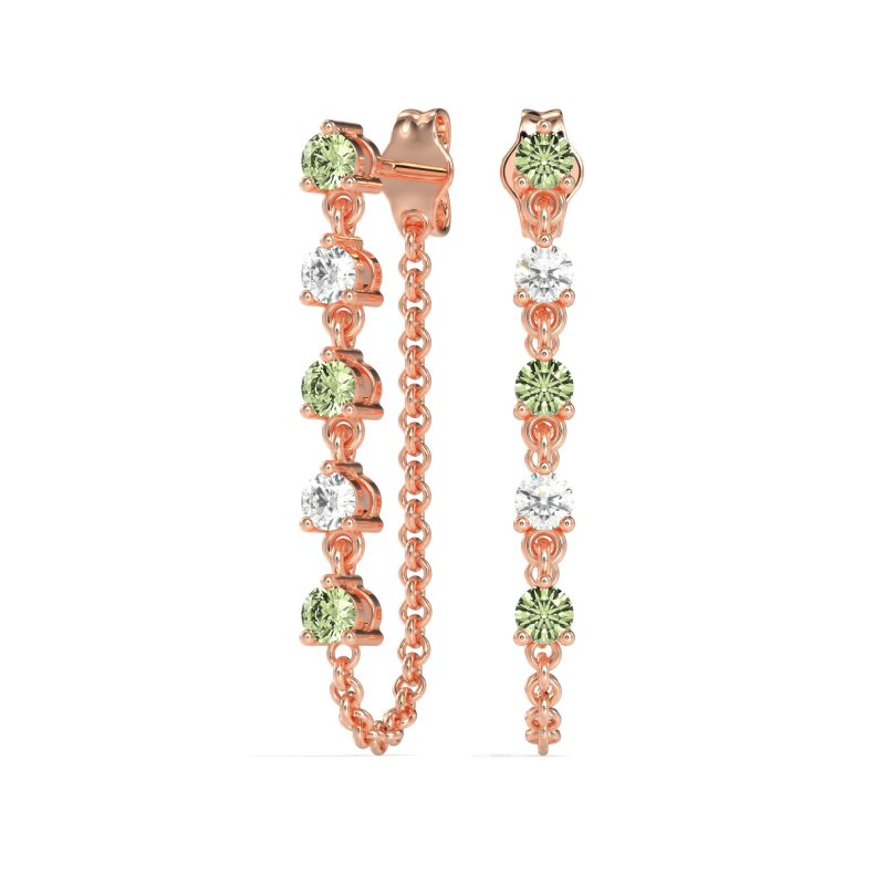 Dangling Chain Stud Drop Earrings