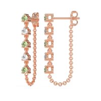 Dangling Chain Stud Drop Earrings