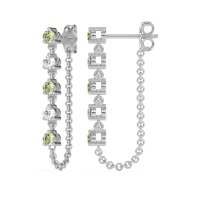 Dangling Chain Stud Drop Earrings