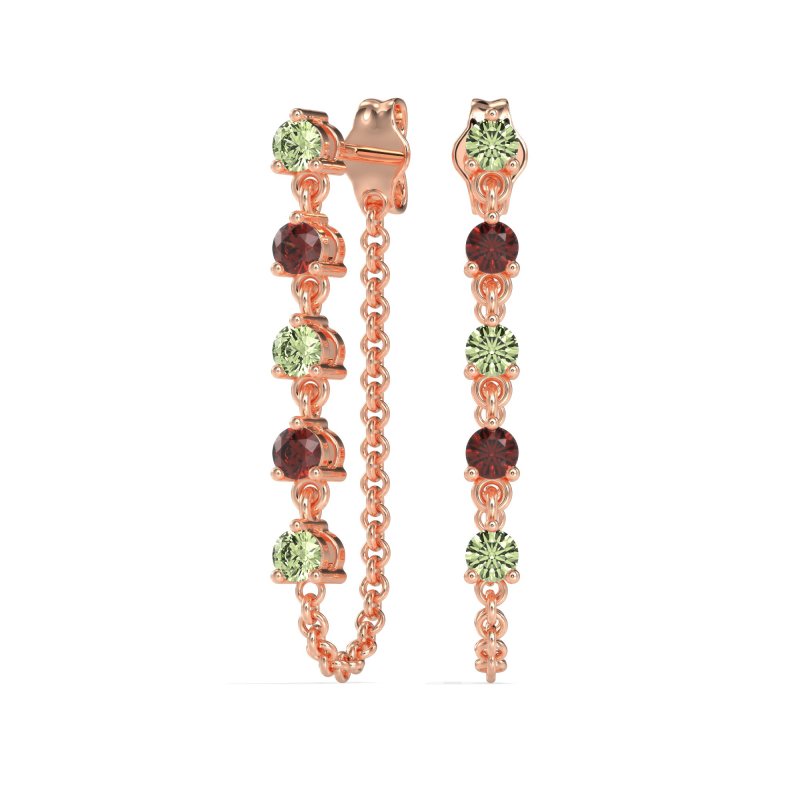 Dangling Chain Stud Drop Earrings