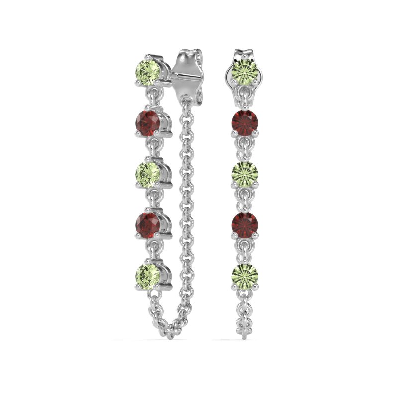 Dangling Chain Stud Drop Earrings