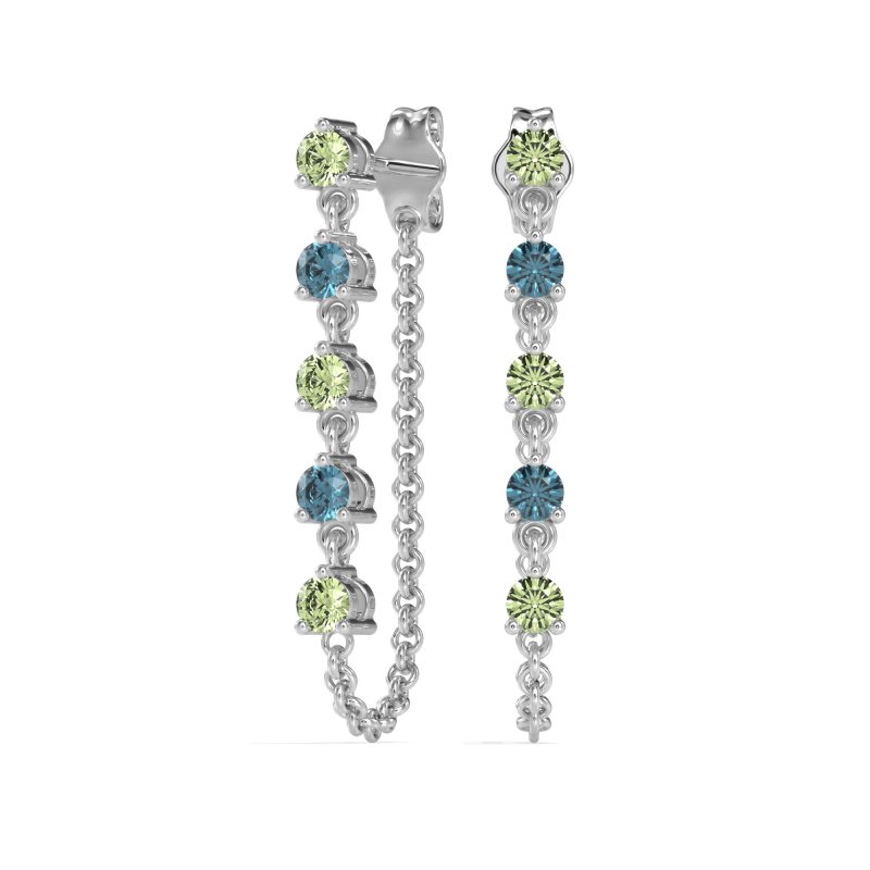 Dangling Chain Stud Drop Earrings