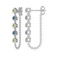 Dangling Chain Stud Drop Earrings