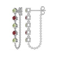 Dangling Chain Stud Drop Earrings