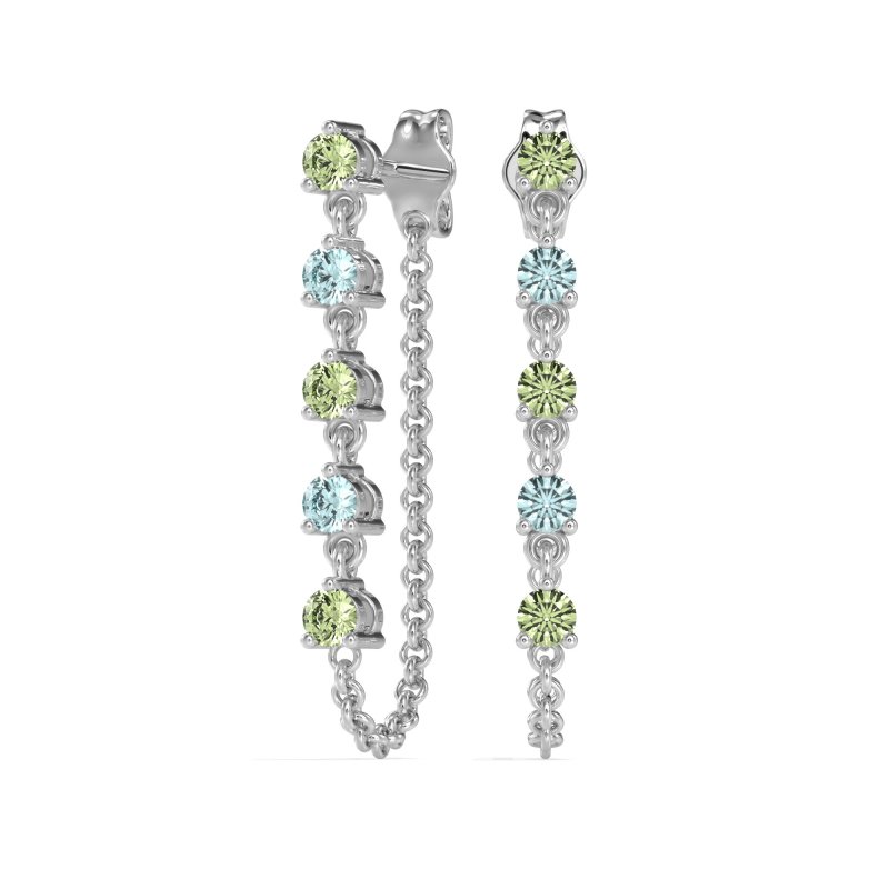 Dangling Chain Stud Drop Earrings
