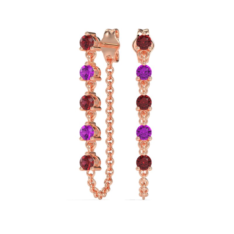 Dangling Chain Stud Drop Earrings