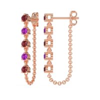 Dangling Chain Stud Drop Earrings