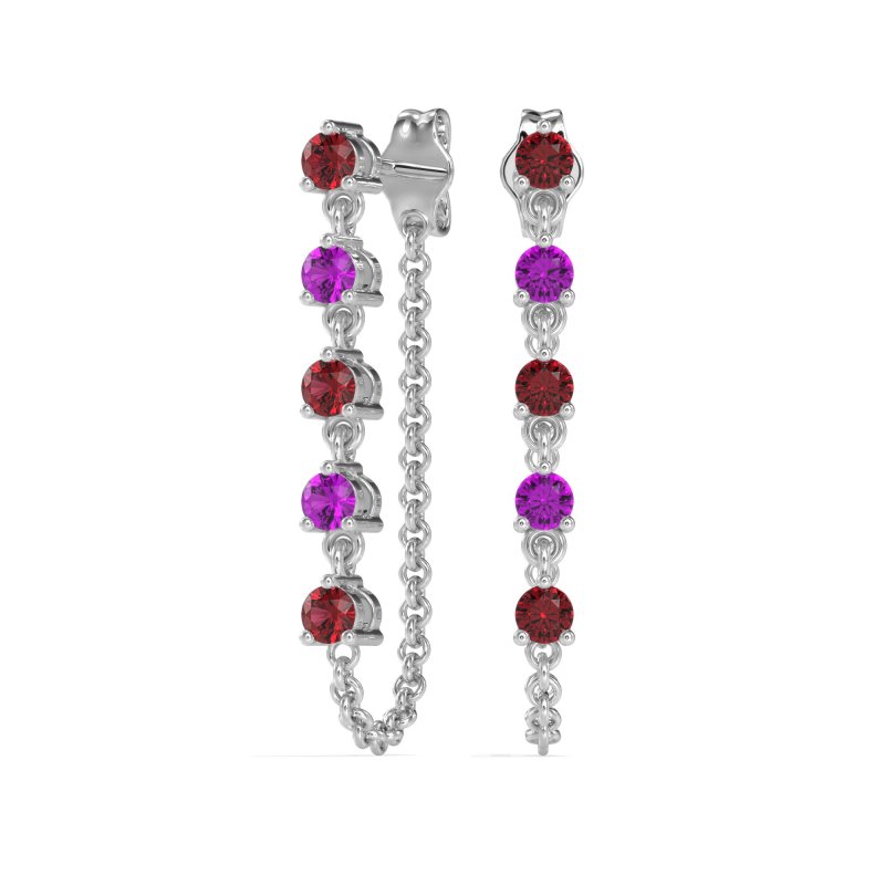 Dangling Chain Stud Drop Earrings