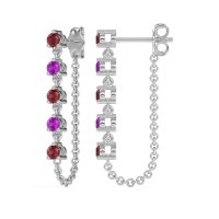 Dangling Chain Stud Drop Earrings