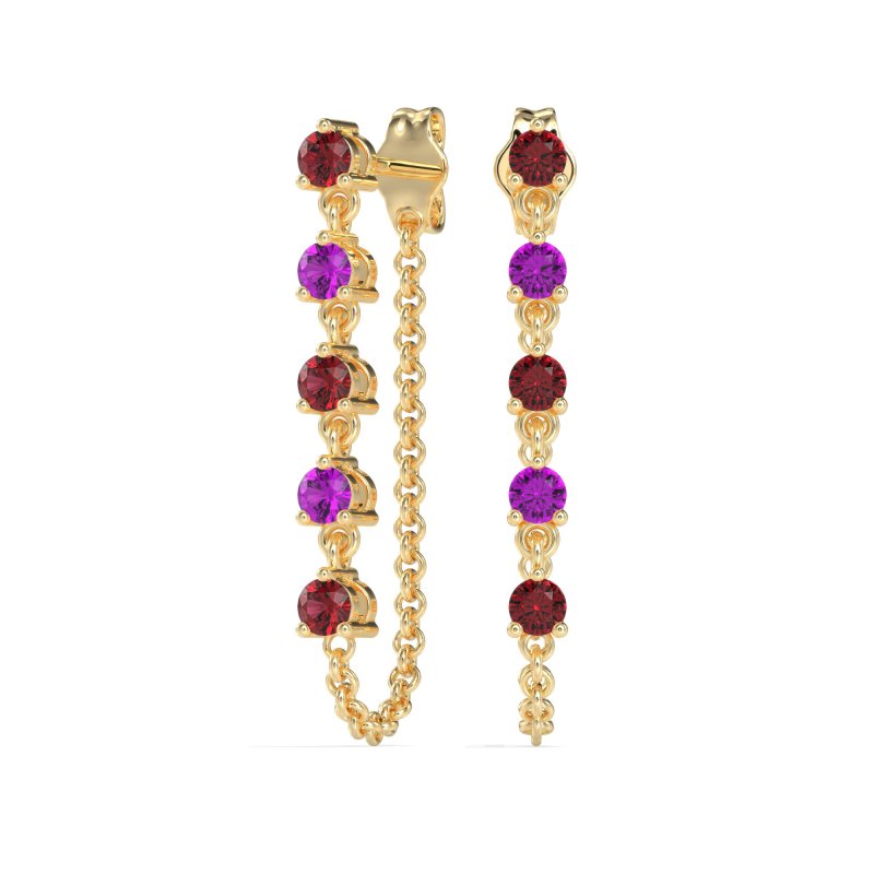 Dangling Chain Stud Drop Earrings