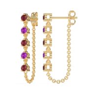 Dangling Chain Stud Drop Earrings