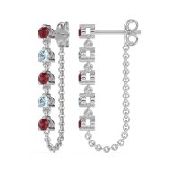 Dangling Chain Stud Drop Earrings