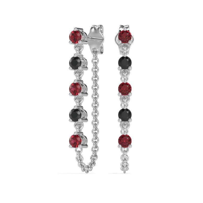 Dangling Chain Stud Drop Earrings