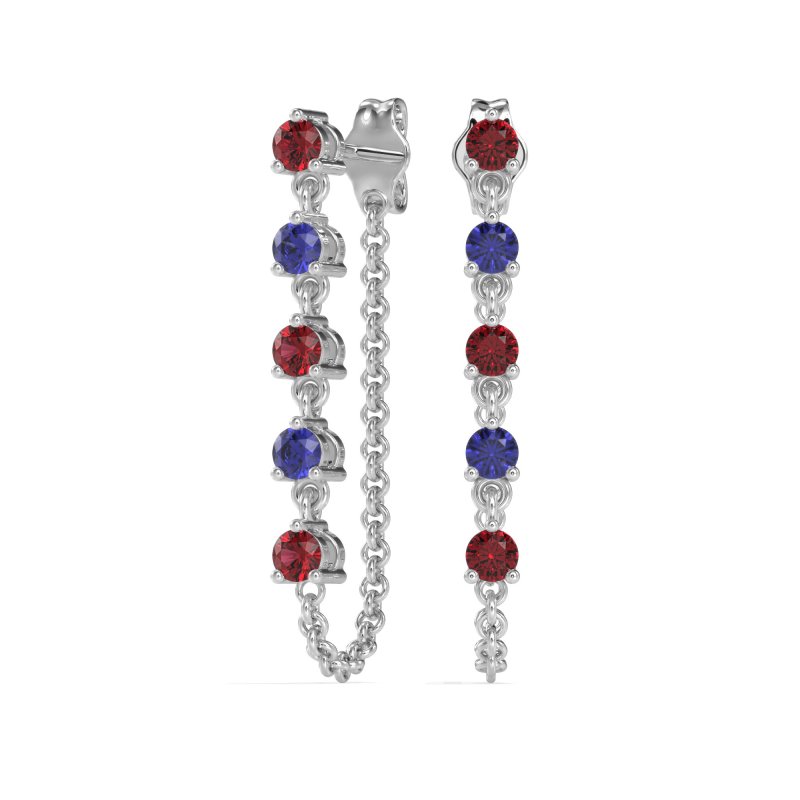 Dangling Chain Stud Drop Earrings