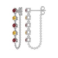 Dangling Chain Stud Drop Earrings