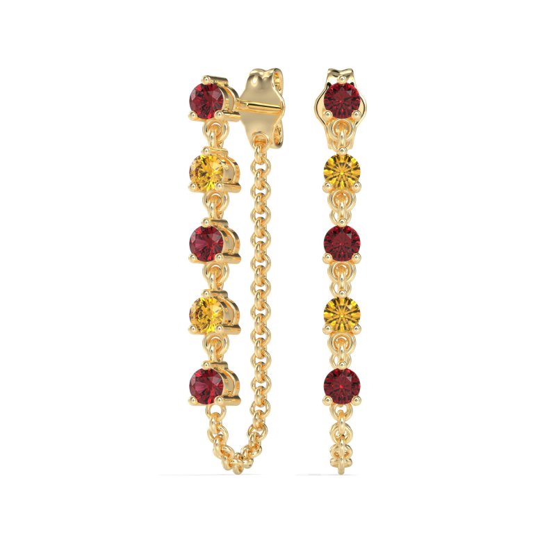 Dangling Chain Stud Drop Earrings
