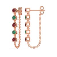 Dangling Chain Stud Drop Earrings