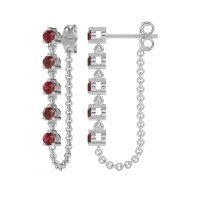 Dangling Chain Stud Drop Earrings