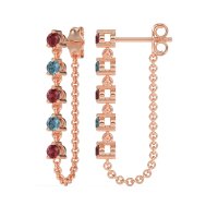 Dangling Chain Stud Drop Earrings