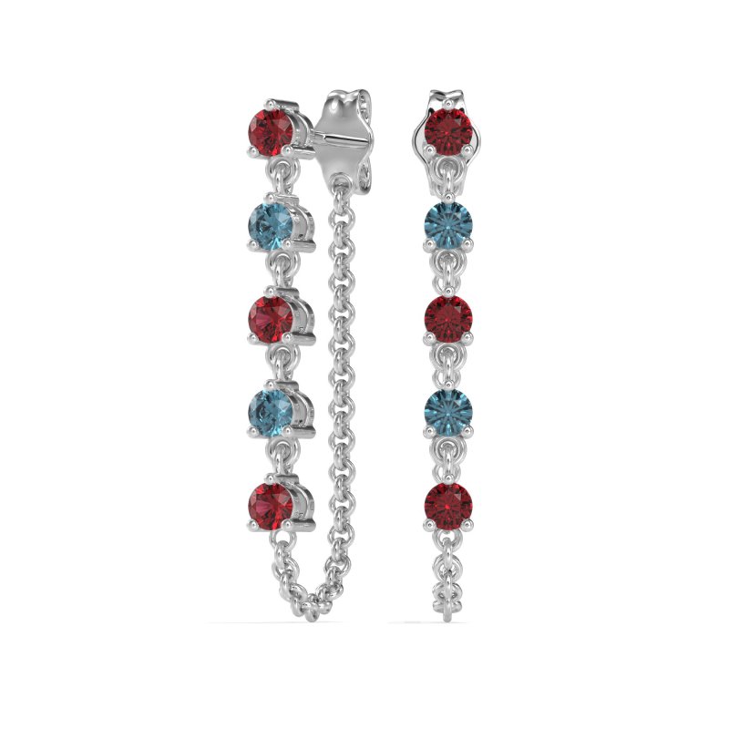 Dangling Chain Stud Drop Earrings