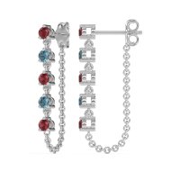 Dangling Chain Stud Drop Earrings