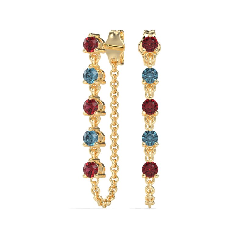 Dangling Chain Stud Drop Earrings