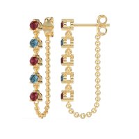 Dangling Chain Stud Drop Earrings