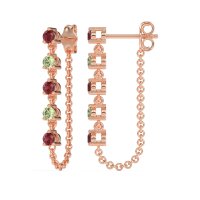 Dangling Chain Stud Drop Earrings