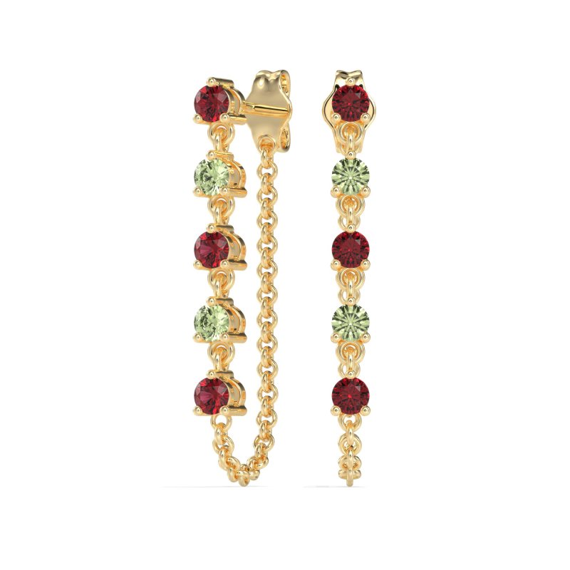Dangling Chain Stud Drop Earrings