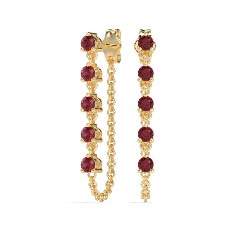 Dangling Chain Stud Drop Earrings