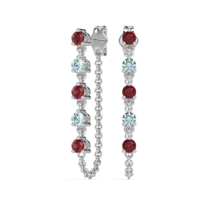 Dangling Chain Stud Drop Earrings