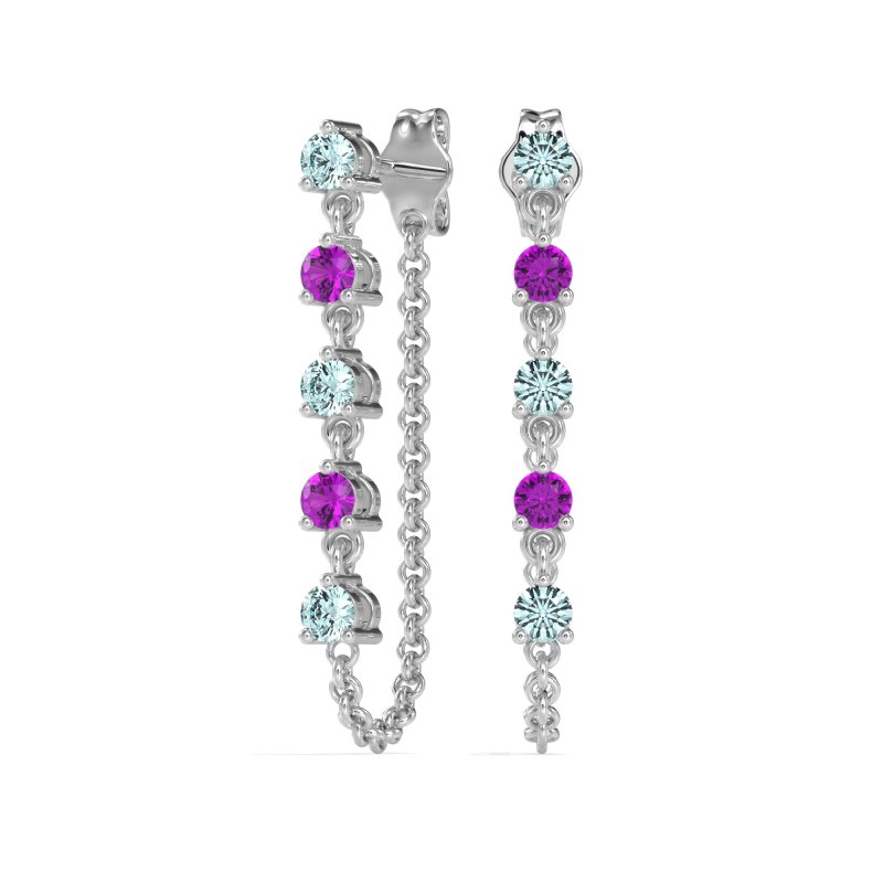 Dangling Chain Stud Drop Earrings