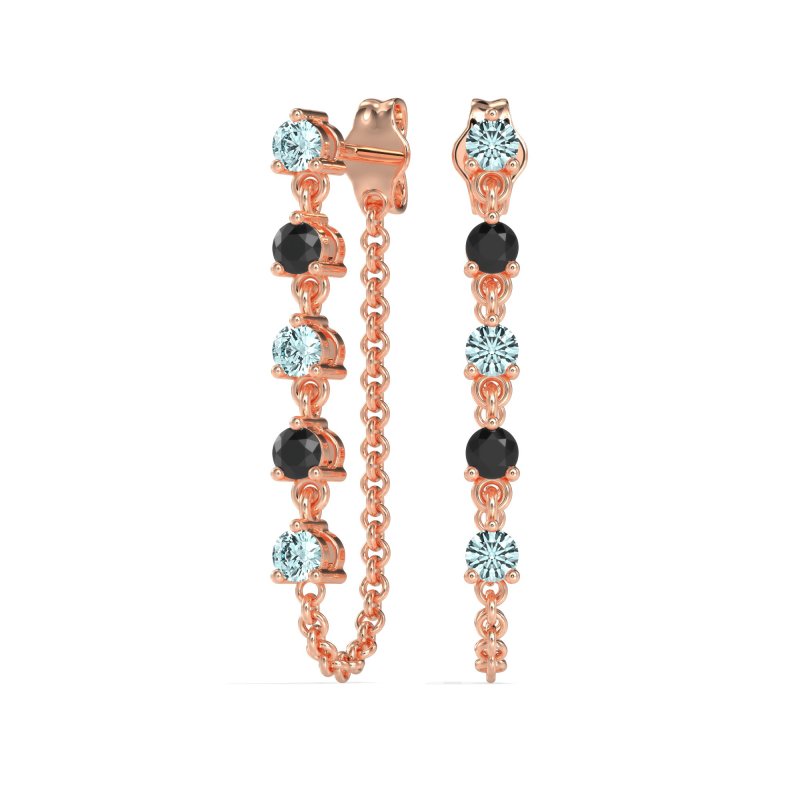 Dangling Chain Stud Drop Earrings