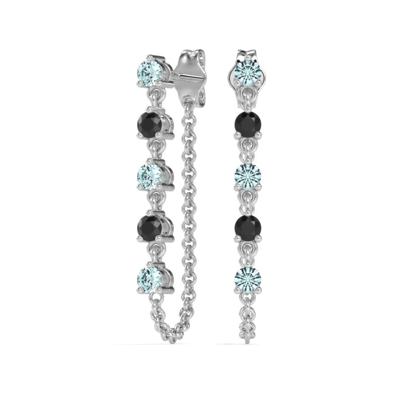 Dangling Chain Stud Drop Earrings