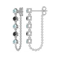 Dangling Chain Stud Drop Earrings