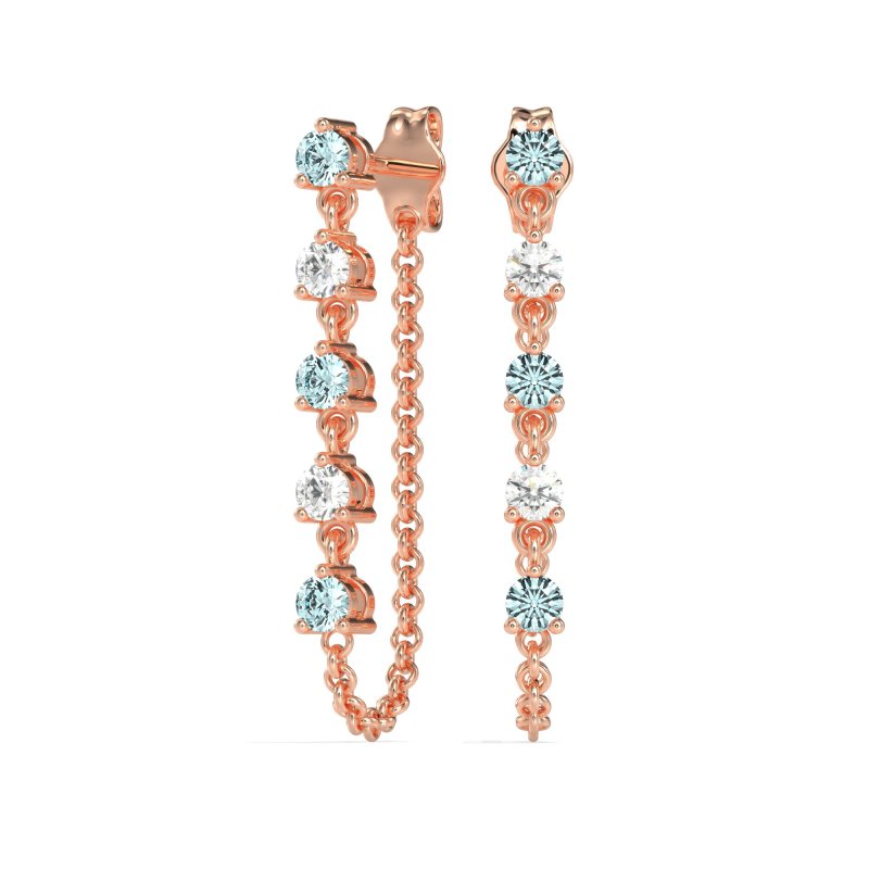 Dangling Chain Stud Drop Earrings